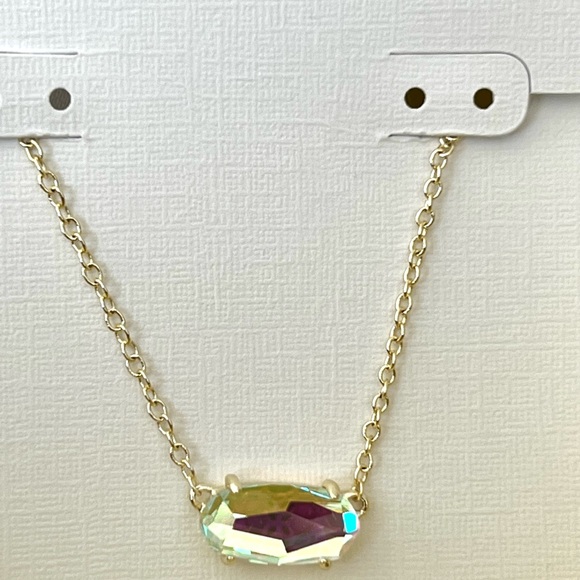 NWT Rare & Retired Kendra Scott Ever Necklace Dichroic & Yellow Gold Amazing! - Picture 7 of 14